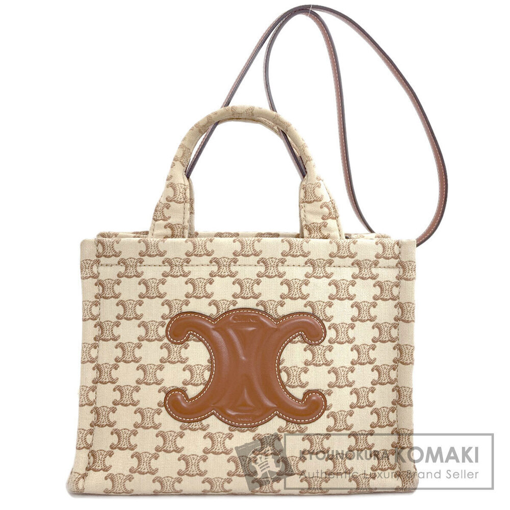 Celine Cabatas Triomphe Handbag Canvas